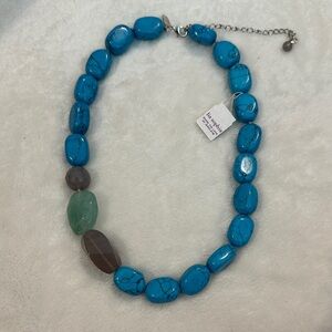Lia Sophia Bright Turquoise Statement Necklace with Mixed Accent Stones